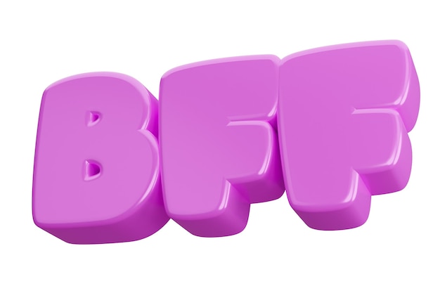 Bff texto de palabra 3d