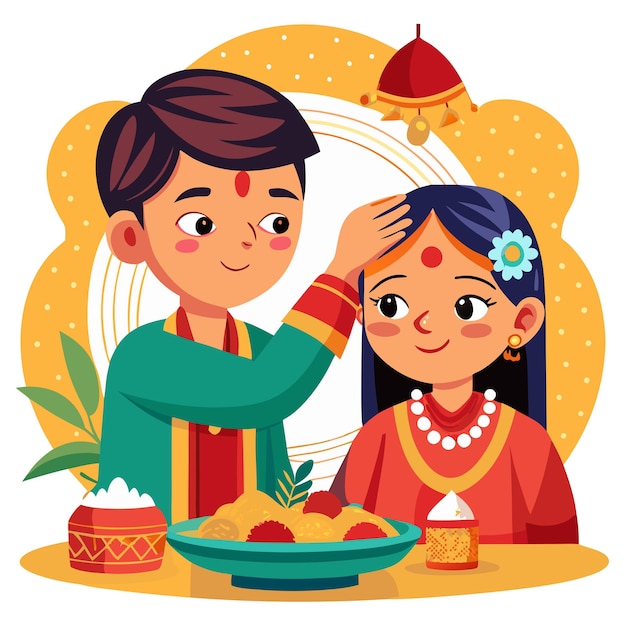 Bhai Dooj Gráficos vetoriais Ilustração Design Artístico