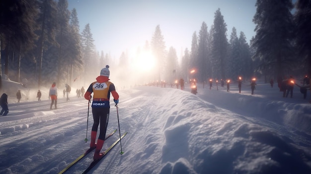 Biathlon- und Skirennen erzeugen