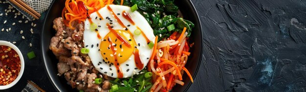 Foto bibimbap comida coreana