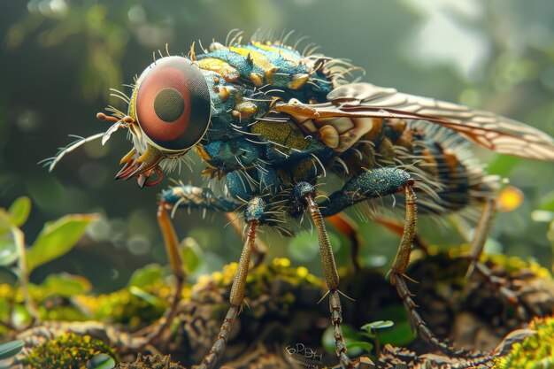 Foto bibio marci march voa com larvas que danificam as raízes das plantas