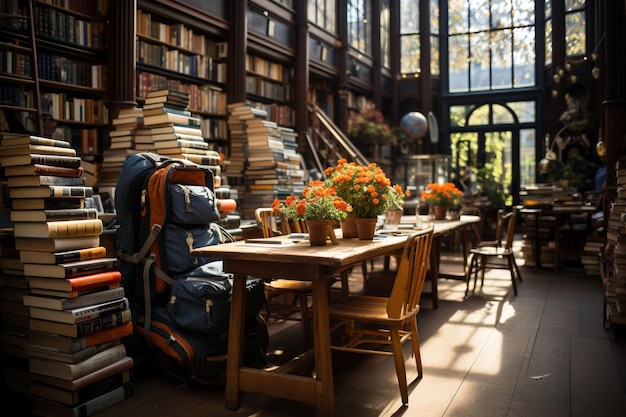 Una biblioteca casera llena de libros y rincones cómodos