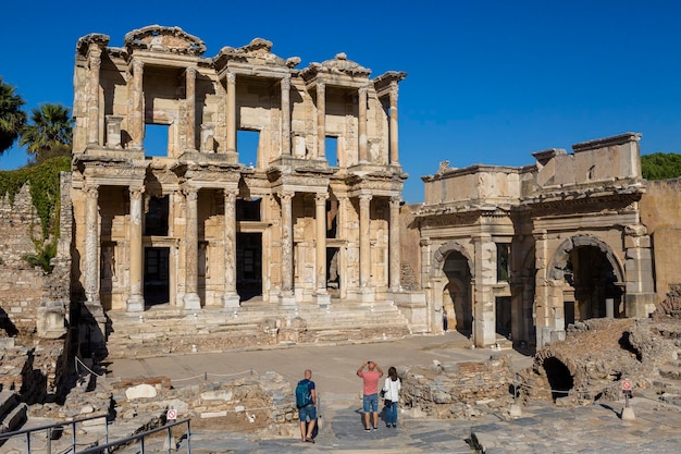 Biblioteca Celsus em Éfeso Selcuk Turquia Ephesus Efes é um Patrimônio Mundial da UNESCO