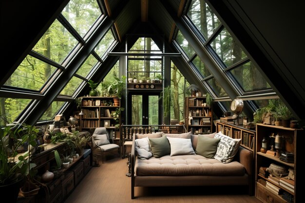 Biblioteca de estufas geométricas em ambiente florestal