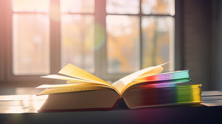 Biblioteca escolar a la luz del sol desde la ventana Ai generativo