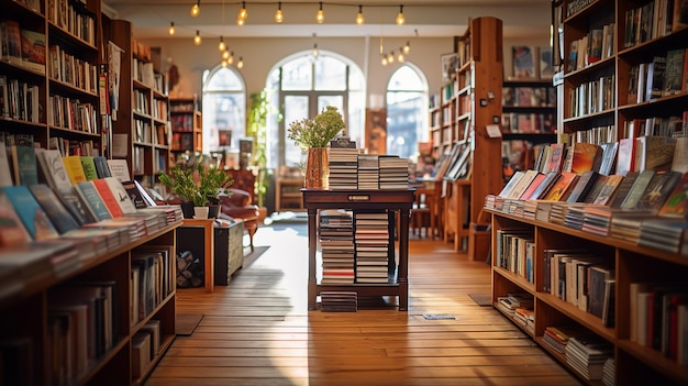 una biblioteca con una estantería para libros y una estantería con libros en los estantes