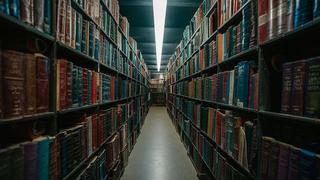 una biblioteca con una fila de libros en el estante y uno de los libros está titulado cita el de en el medio