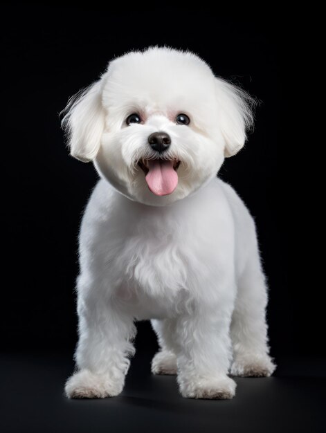 Foto bichon frise estudio disparado aislado en fondo claro ia generativa