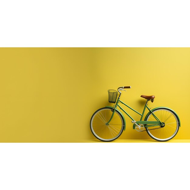 bicicleta amarela na parede bicicleta amarela IA geradora