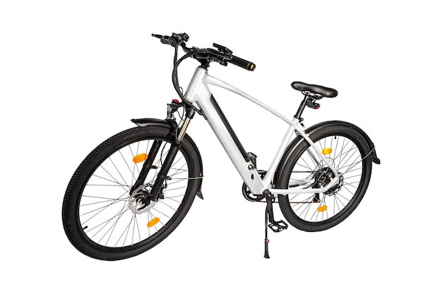 BICICLETA BLANCA ELÉCTRICA AISLADA