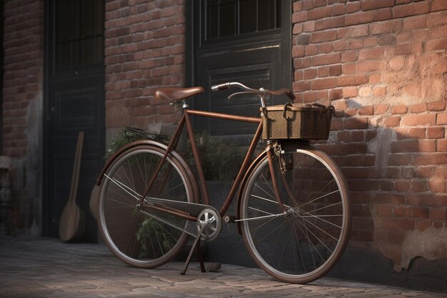 Una bicicleta con una cesta en la parte delantera.