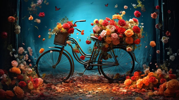 Bicicleta com flores