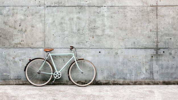 Bicicleta contra uma parede de concreto