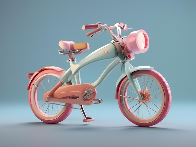 Foto bicicleta de renderização 3d isométrica pequena e fofa