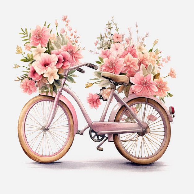 bicicleta decorada com flores