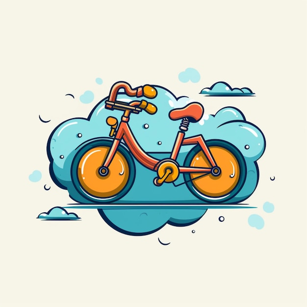 bicicleta do logotipo dos desenhos animados