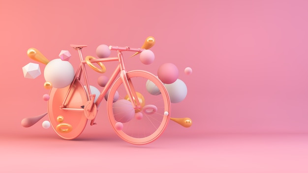 Bicicleta em ouro rosa