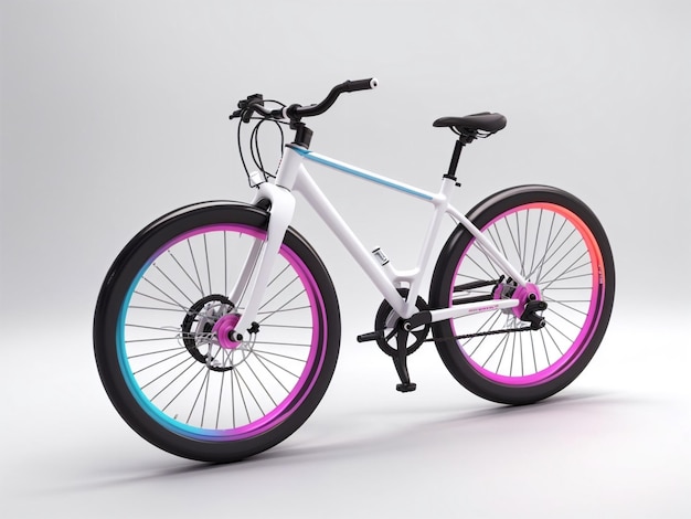 bicicleta isométrica 3d montanha bicicleta colorida isolada em fundo gradiente ai generativo