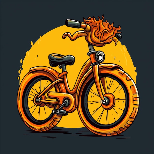 bicicleta de logo de dibujos animados