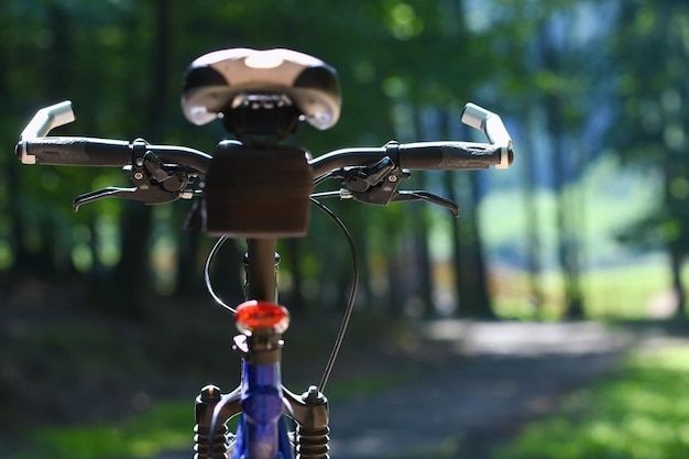 Bicicleta de montaña en el bosque Deporte en la naturaleza