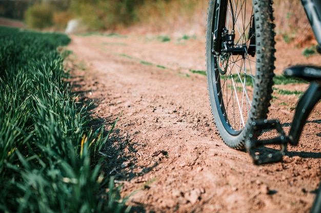 Bicicleta na estrada de campo