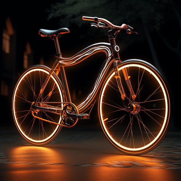 una bicicleta con ruedas brillantes