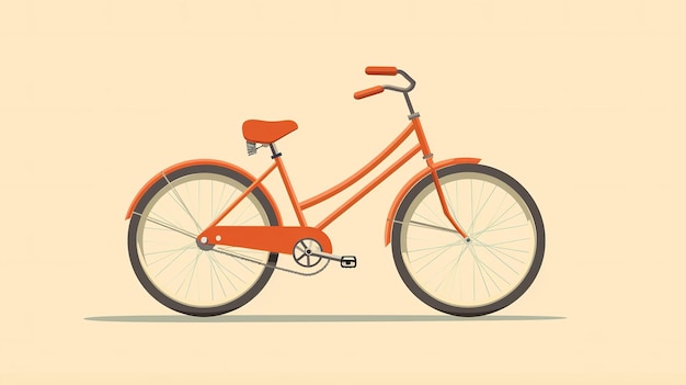 Bicicleta única cartoonflatflat ilustração Minimalistasingle Generative ai