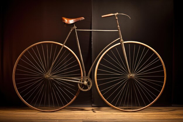 Foto bicicletas antiguas pedaleando a través de la historia