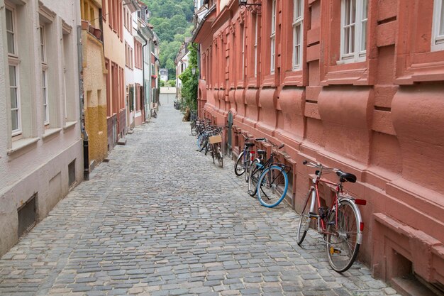 Bicicletas en la calle, Heidelberg, Alemania