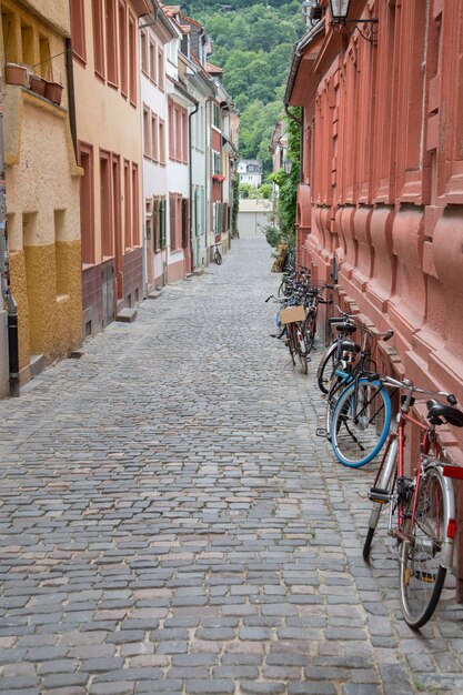 Bicicletas na rua, Heidelberg, Alemanha