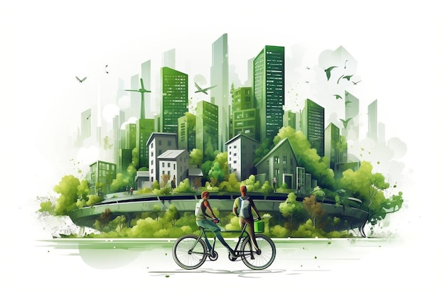 Foto bicicletas urbanas compartidas revolucionando la movilidad ia generativa