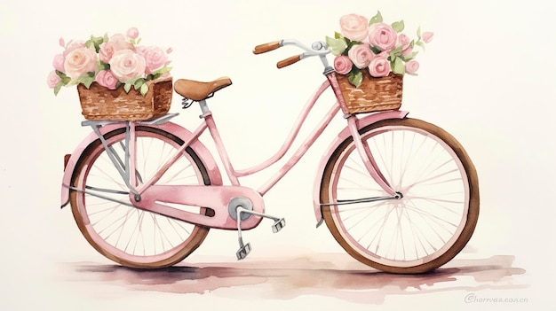 Bicicletas vintage em aquarela