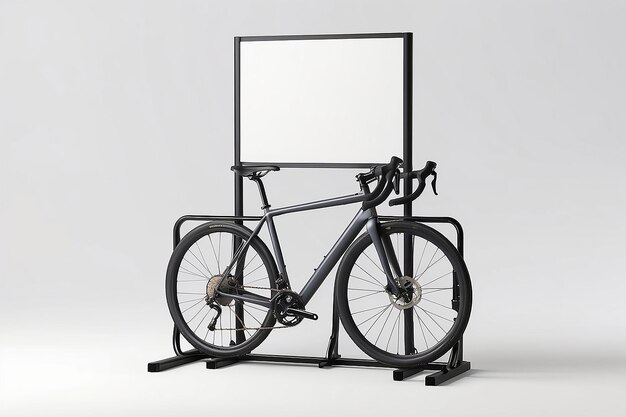 Foto bicycle rack mockup con espacio blanco en blanco para colocar su diseño