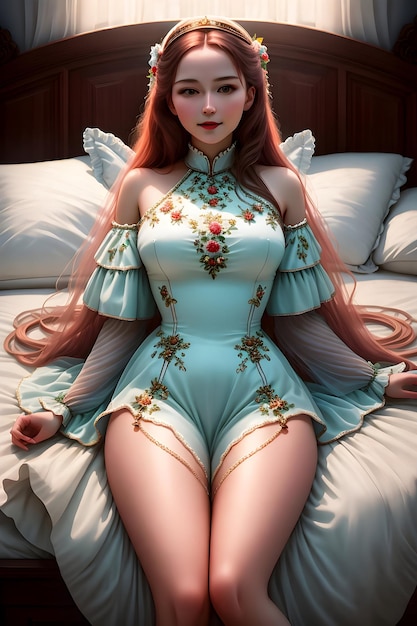 Bielorrússia Mulher sexy na cama AI Generative