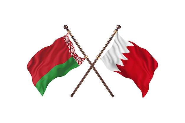 Bielorrússia versus Bahrain Fundo de bandeiras de dois países