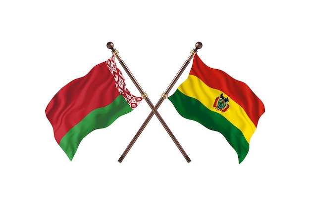 Bielorrússia versus Bolívia Fundo de bandeiras de dois países