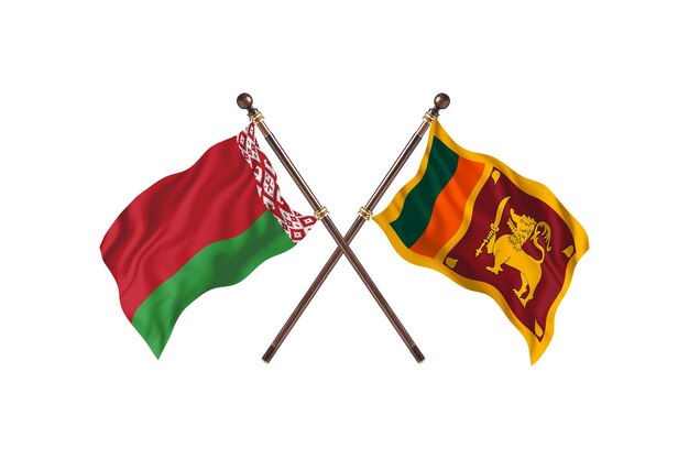 Bielorrússia versus Sri Lanka Fundo de bandeiras de dois países