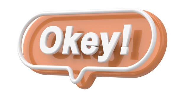 Bien palabra y frase ilustración 3D