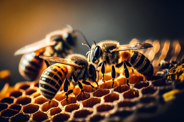 Biene auf Wabe Generative AIxA