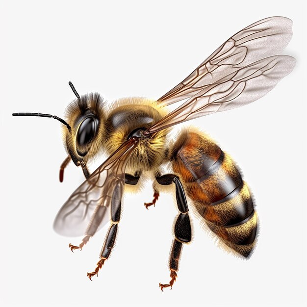 Bienen im Flug auf durchsichtigem Hintergrund