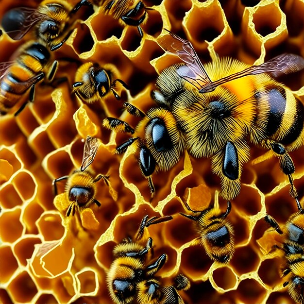 Bienen in einem Honigstock