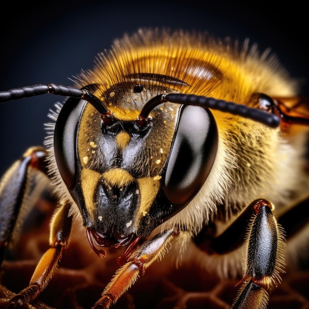 Bienenkopf mit Nahaufnahmen