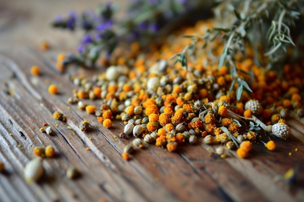 Foto bienenpollenkörner oder bienenbrot