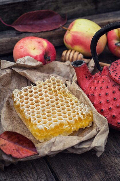 Bienenwabe auf Blatt Papier