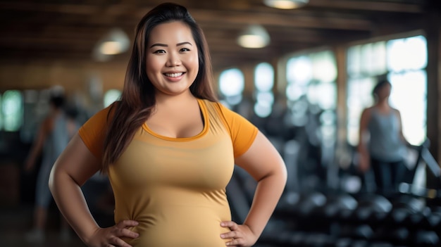 Bienestar y fitness para mujeres asiáticas de talla grande