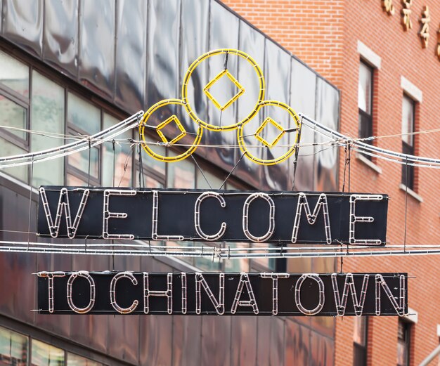 Bienvenido a chinatown sign en Manhattan