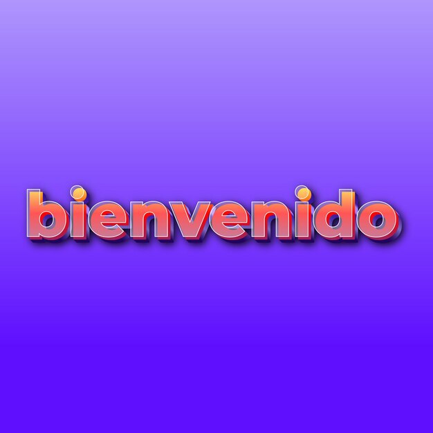 bienvenidoText-Effekt JPG-Farbverlauf lila Hintergrundkartenfoto