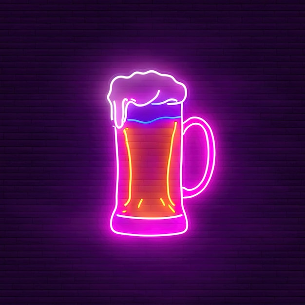 Bier-alkoholisches Getränk Retro-Neon-Schild Helle elektrische Lichtzeichen