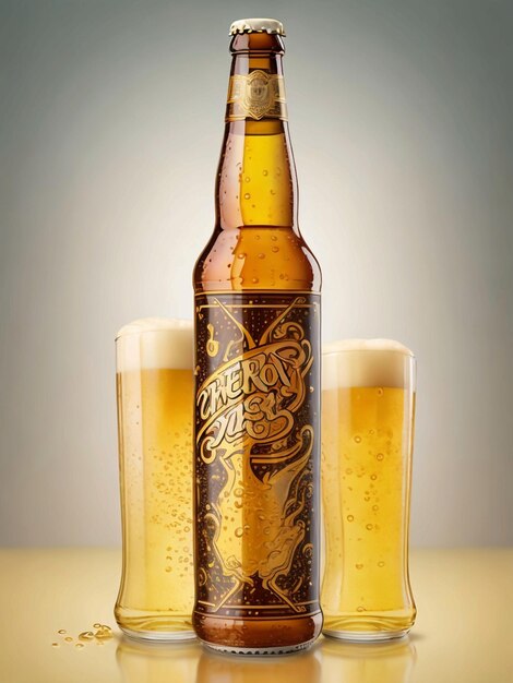Foto bier aus glas und flasche