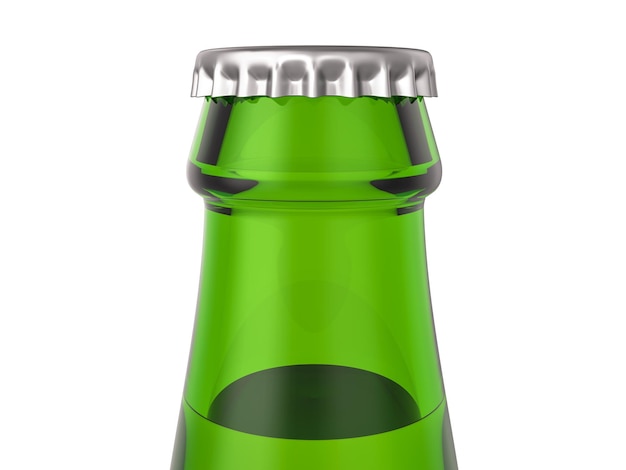 Foto bierflasche auf weißem hintergrund 3d-illustration